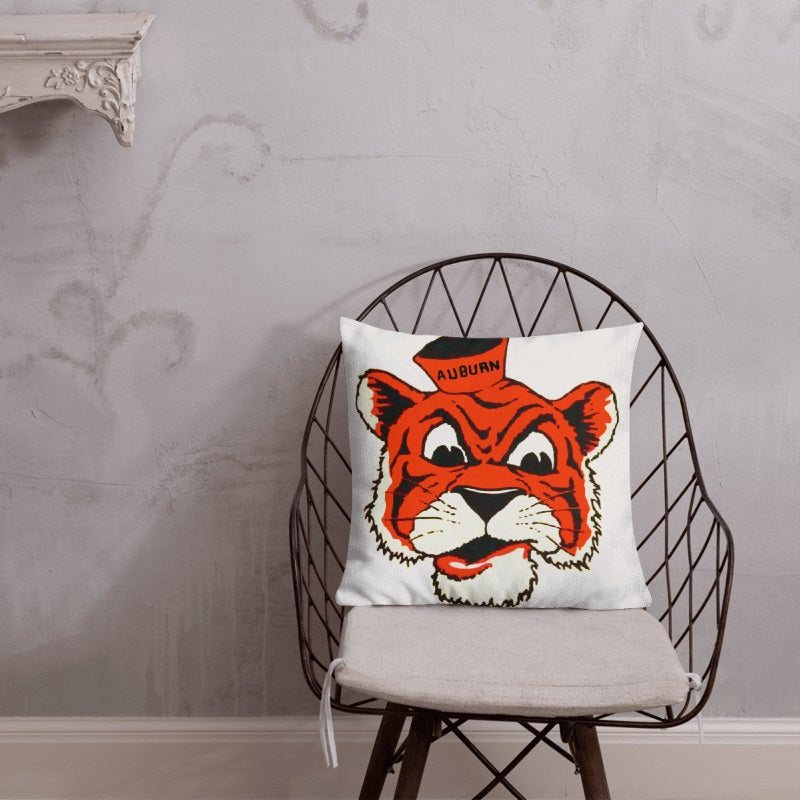 Auburn Retro Booster Club Throw Pillow - noveltees.com