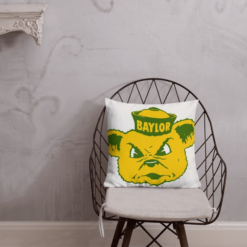 Baylor Bears Retro Booster Club Throw Pillow - noveltees.com