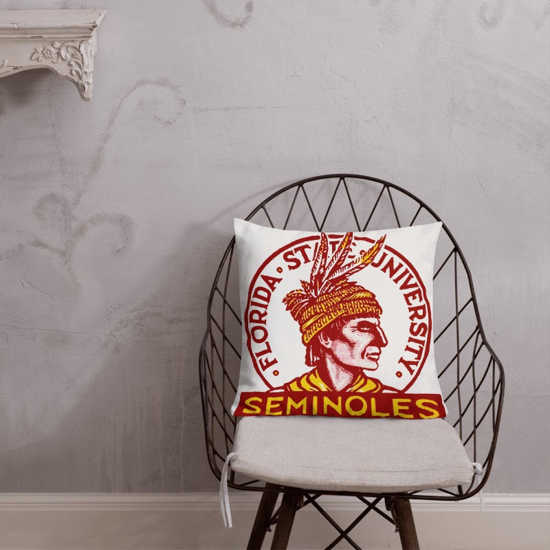 Florida State Retro Booster Club Throw Pillow - noveltees.com