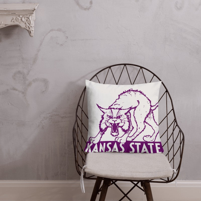Kansas State Retro Throw Pillow - noveltees.com