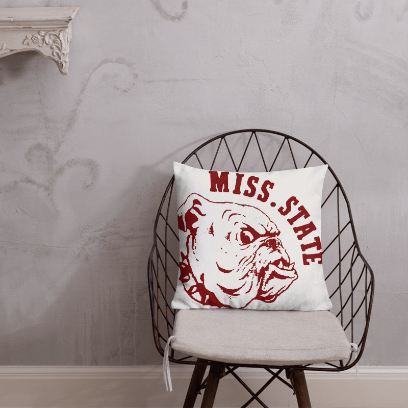 Mississippi Sate Retro Throw Pillow - noveltees.com