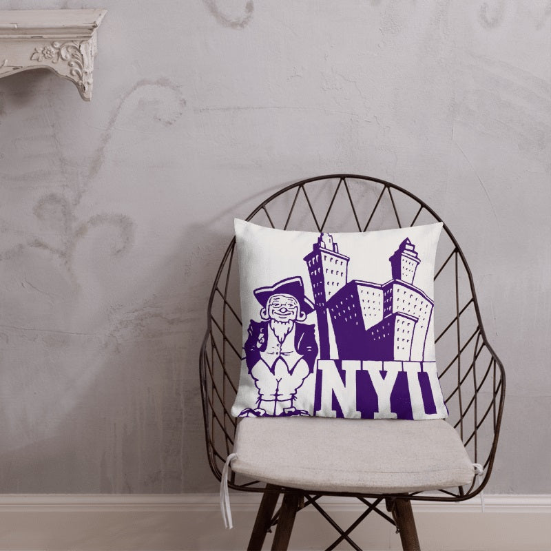 NYU Retro Booster Club Throw Pillow - noveltees.com