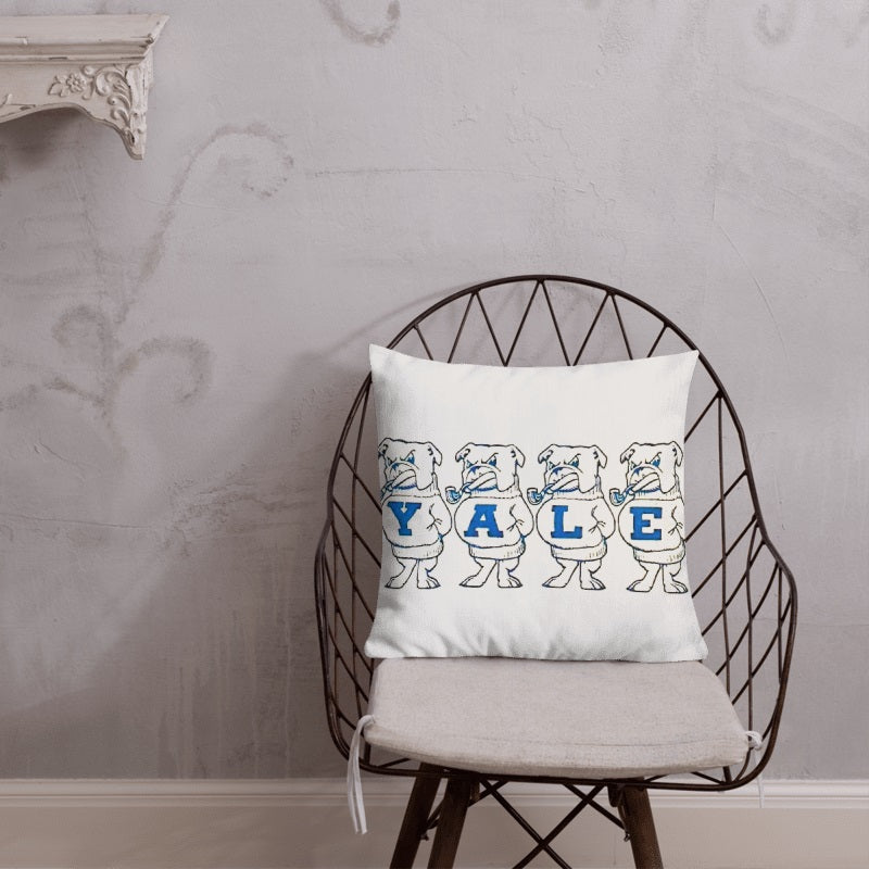 Yale Retro Booster Club Throw Pillow - noveltees.com