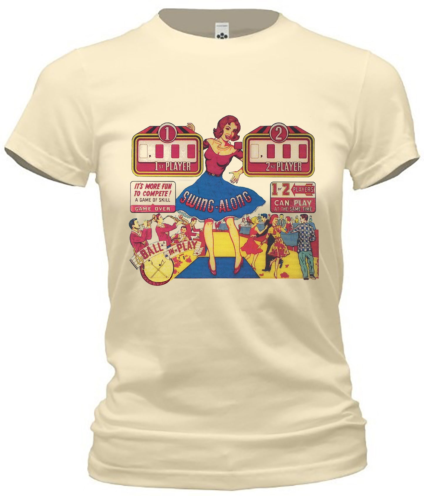 Vintage Swing Time Pinball Tee - noveltees.com