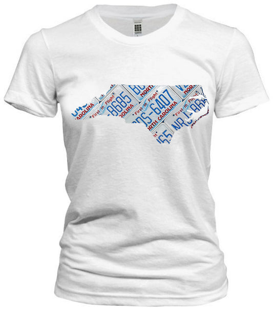 North Carolina Vintage License Plate Graphic Logo Tee