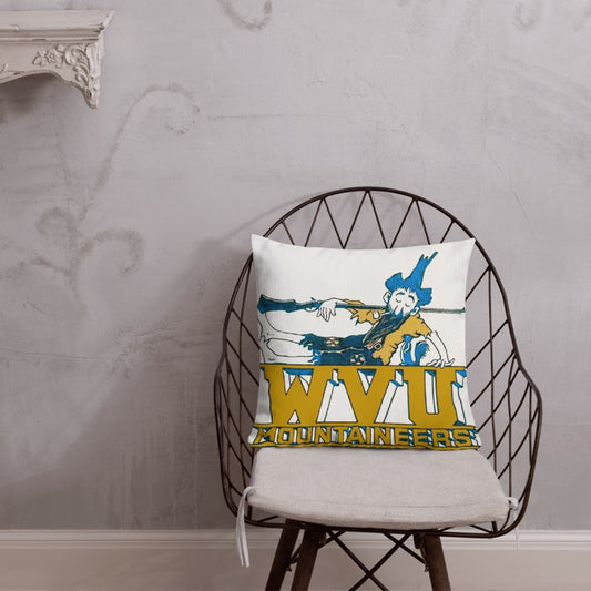 West Virginia Mountaineers Retro Throw Pillow - noveltees.com